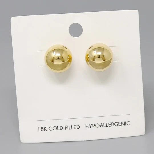 18K Gold Filled Metal Stud Earrings