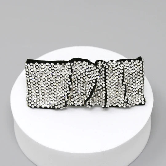 Rhinestone Crumpled Texture Snap Hair Clip