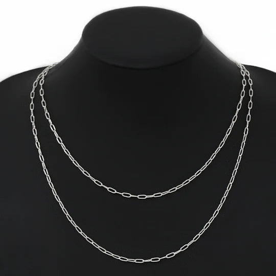 Oval Link Chain Long Wrap Necklace