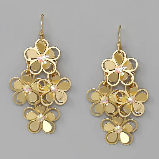 Flower Filigree Drop Earrings