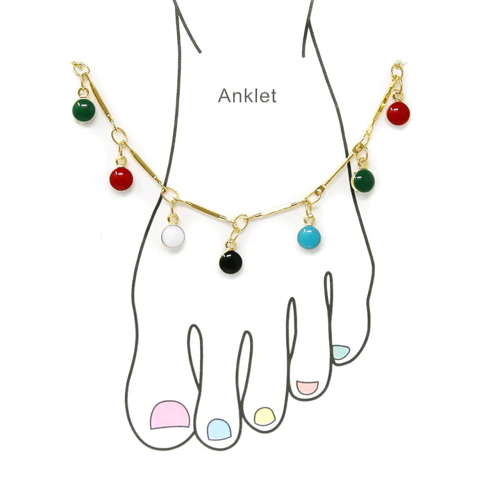 Multi Color Bead Station Anklet