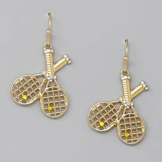 Tennis Metal Dangle Earrings