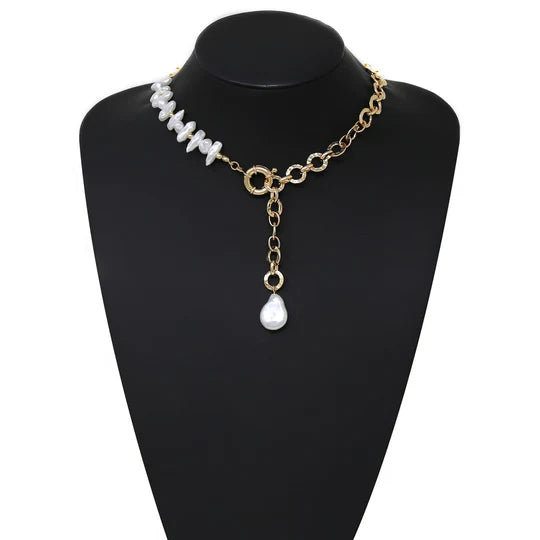 Pearl Pendant Dual Chain Necklace