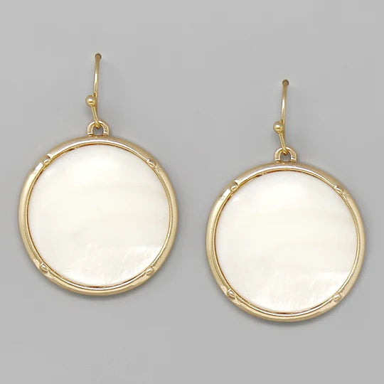 Shell Disc Drop Earrings